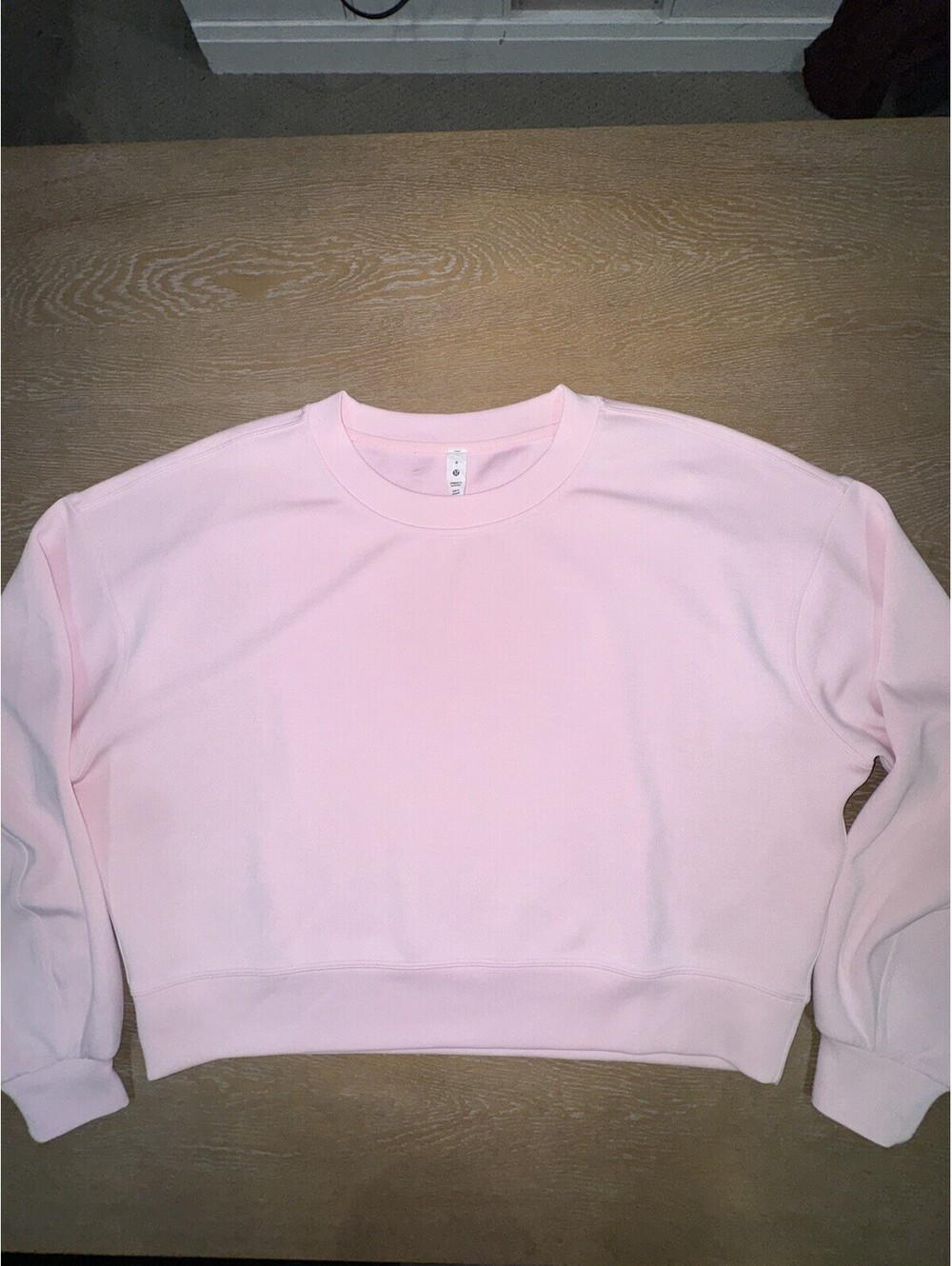 Lululemon Perfectly Oversized Cropped Crew Softstreme Sz 8 Strawberry Milkshake